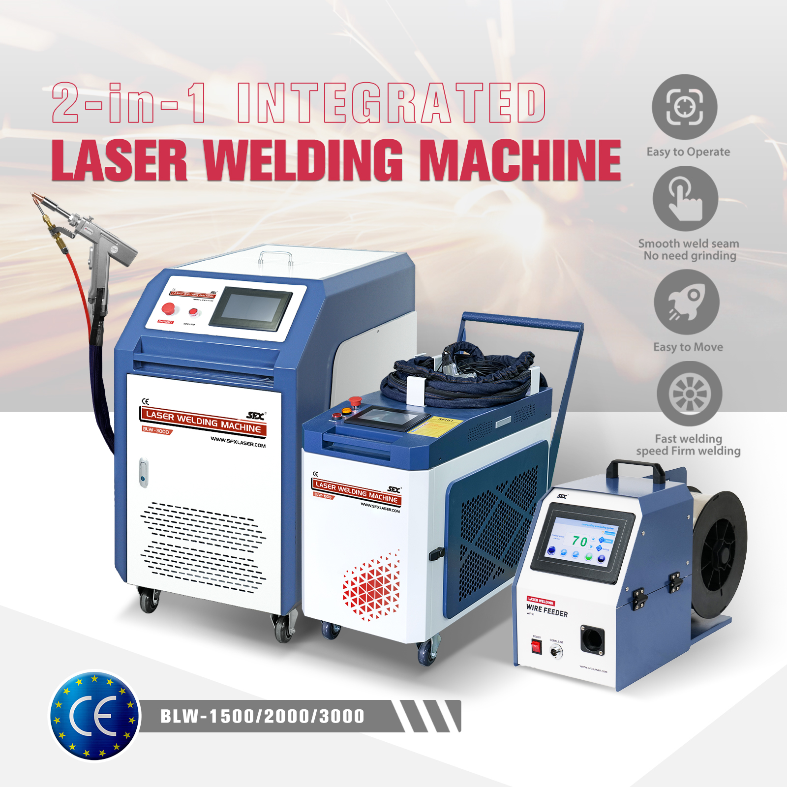 2 in 1 1500W 2000W 3000W Mobile Laser Welding Machine with Weld Seam Cleaning Function Handheld Metal Laser Welder